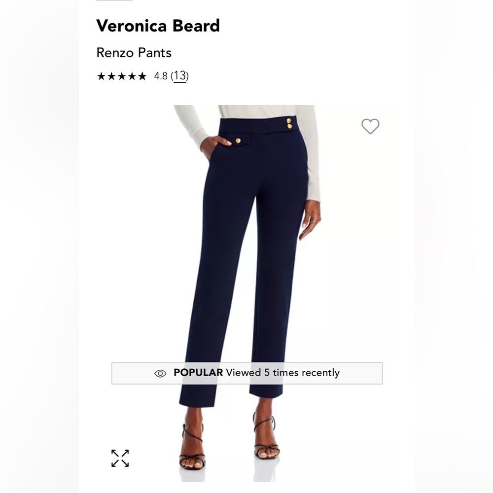 Veronica Beard Renzo Pants Size 8 Navy